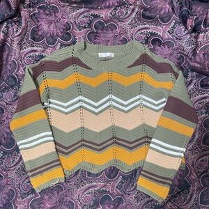Striped Chevron Knit Sweater